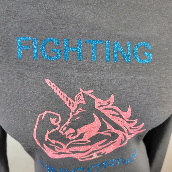 BCG Cold Weather Gray Long Sleeve Fighting Unicorns T Shirt Size Medium - Picture 2 of 11